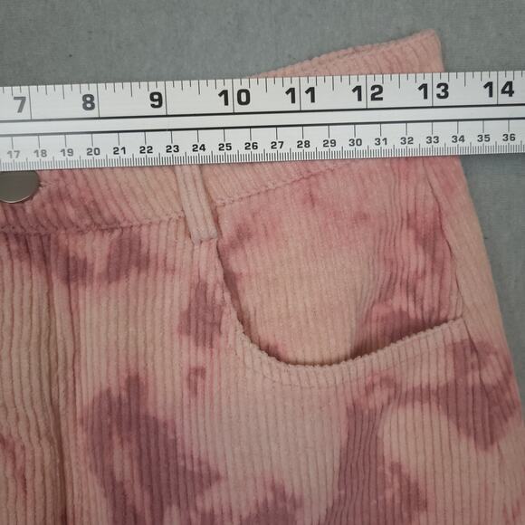 Le Lis Collection Women's Mini Skirt Small Pink Corduroy Tie Dye Grunge Y2K 90's - Picture 5 of 7